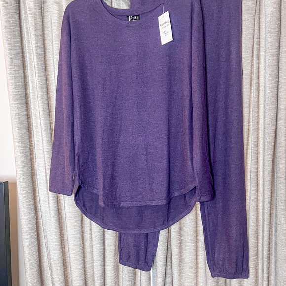 NWT Felina Deep Purple Comfyz Long Sleeve Lounge Set Size Medium - Picture 2 of 16